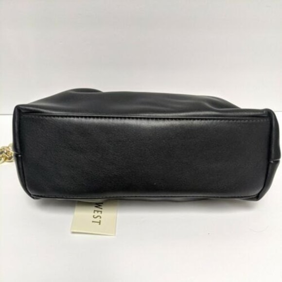 Madison West Serena Shoulder Bag Black Vegan Leather Handbag Purse Shoulder Bag - Picture 9 of 11